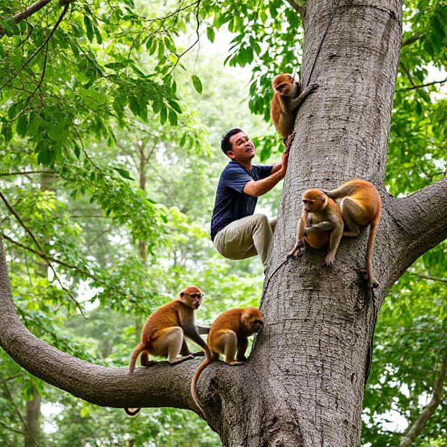 iemand die de zelfde karakteristieken heeft als een aap