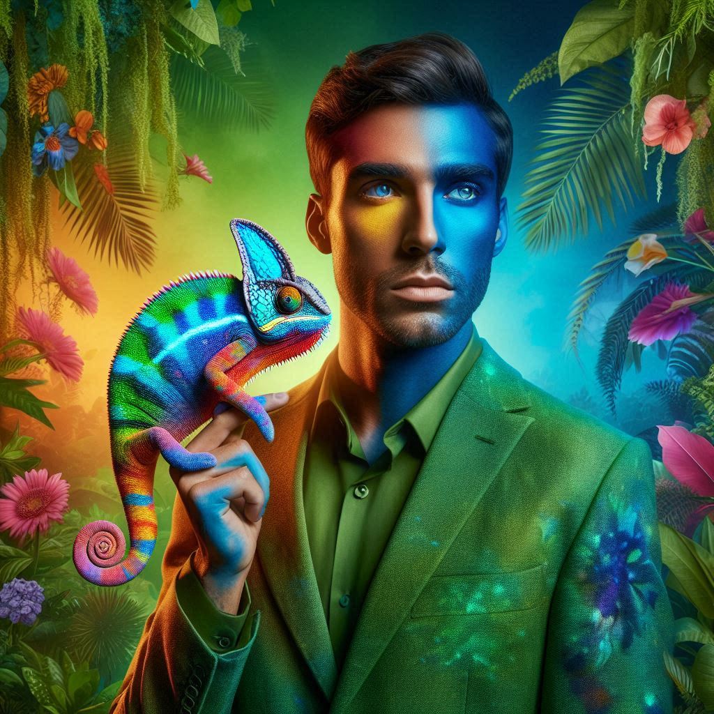 iemand die de zelfde karakteristieken heeft als een cameleon